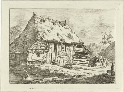 pareja en un granero Paisajes (1-6) (título de la serie) de Carel Lodewijk Hansen