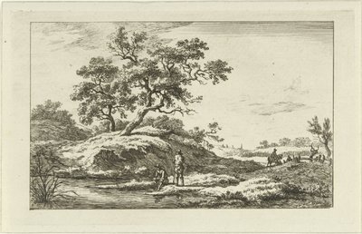 Viajeros en el paseo marítimo Paisajes (a-f) (título de la serie) de Carel Lodewijk Hansen