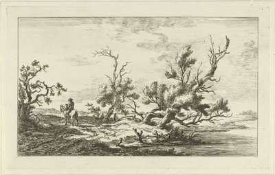 Jinete en un paisaje Paisajes (A-F) (título de la serie) de Carel Lodewijk Hansen