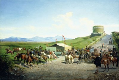 La caza romana cerca de la tumba de Santa Cecilia, Via Appia Antiqua de Carel Max Gerlach Anton Quaedvlieg