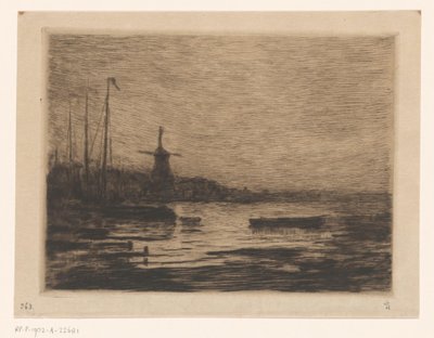 Vista de Zwijndrecht de noche de Carel Nicolaas Storm van 