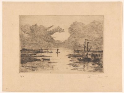 El puerto de Bergen op Zoom en marea baja
Bergen op Zoom (título original)
Sketches in Holland (título original de la serie) de Carel Nicolaas Storm van 