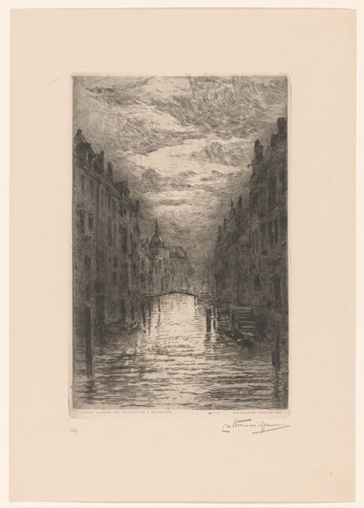Canal en Dordrecht por la noche Dordrecht. Canal, effet de soir (título original) de Carel Nicolaas Storm van 