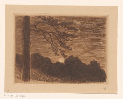Paisaje con luna creciente de Carel Nicolaas Storm van 