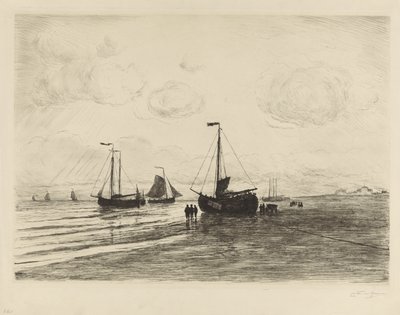 En la playa, cerca de Katwijk de Carel Nicolaas Storm van 