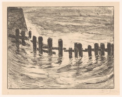 Trabajo de pilotes en el Escalda cerca de Vlissingen de Carel Nicolaas Storm van 