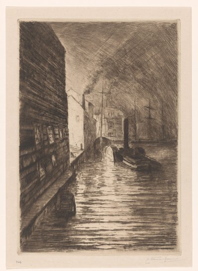 Astillero en Vlissingen en la noche de Carel Nicolaas Storm van 