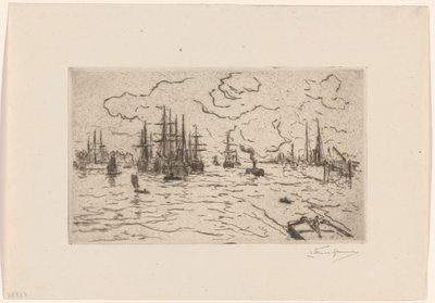Barcos en el Mosa de Carel Nicolaas Storm van 