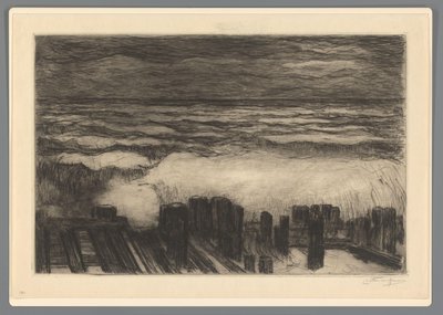 Mar con olas altas de Carel Nicolaas Storm van 