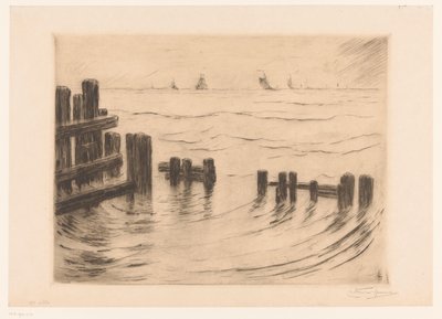 Paisaje marino con espigones cerca de Flushing
Brise-lames, Flessingue (título original) de Carel Nicolaas Storm van 