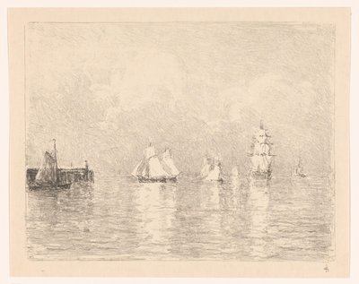 Veleros en la rada de Cuxhaven de Carel Nicolaas Storm van 