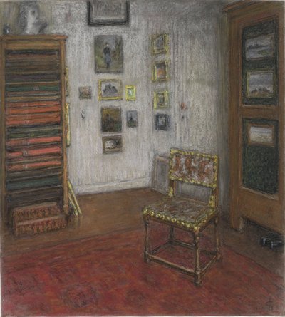 Rincón de estudio con silla y armario de arte, La Haya, Nieuwe Schoolstraat 28 de Carel Nicolaas Storm van 
