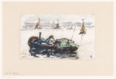 Vista del río Maas cerca de Rotterdam de Carel Nicolaas Storm van 