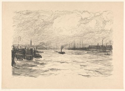 Remolcador en el puerto de Hamburgo de Carel Nicolaas Storm van 