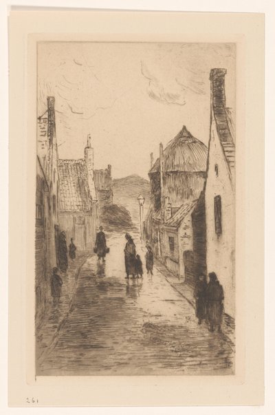 Vista de la calle en Katwijk de Carel Nicolaas Storm van 