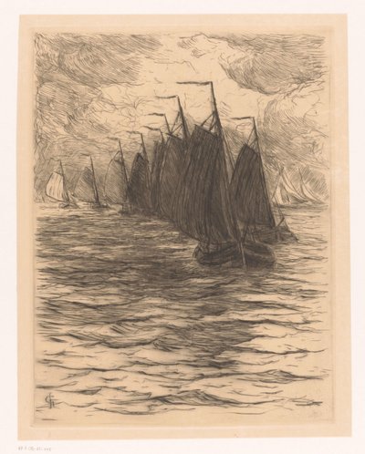 Flota en el mar de Carel Nicolaas Storm van 