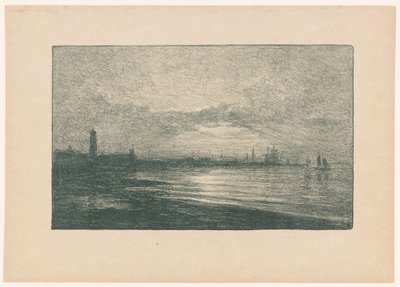 Zeehaven bij avond
Declive del día (título en el objeto) de Carel Nicolaas Storm van 