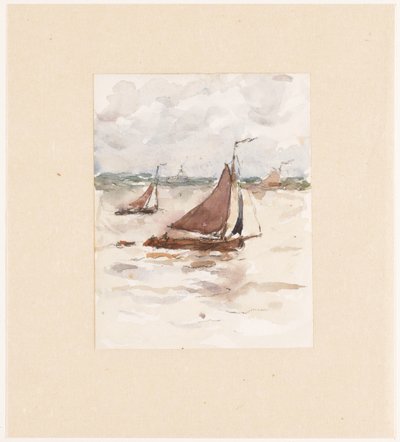 Barcos de pesca a vela en el Escalda de Carel Nicolaas Storm van 
