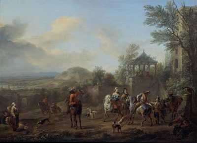 Salida de caza de Carel van Falens or Valens