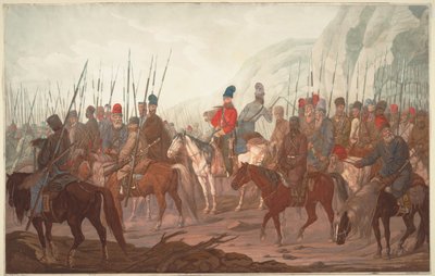 Marcha de los cosacos de los Urales a través de Bohemia en julio de 1799 de Carl Adolph Heinrich Hess