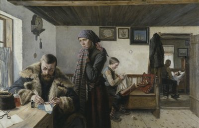 El médico llama, c.1900 (óleo sobre lienzo) de Carl Aspelin