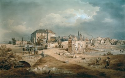 El puente Aisch en Höchstadt de Carl August Lebschee