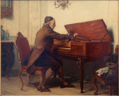 Hombre en el clavicordio de Carl Bernhard Schlösser