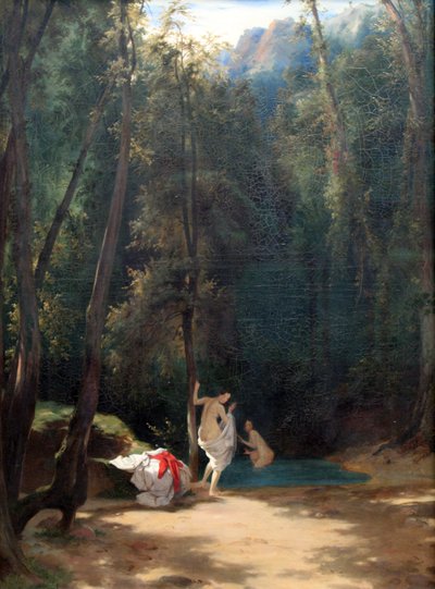 Alemán: Parque de Terni con Baño de Chicas Parque de Terni con Baño de Chicas de Carl Blechen
