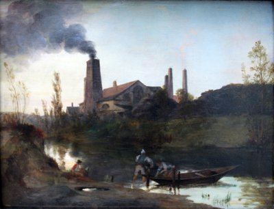Alemán: "Walzwerk Neustadt-Eberswalde" o "El laminador cerca de Eberswalde" El laminador de Neustadt-Eberswalde de Carl Blechen