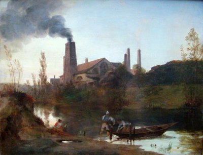 Alemán: "Walzwerk Neustadt-Eberswalde" o "El laminador cerca de Eberswalde" El laminador de Neustadt-Eberswalde de Carl Blechen