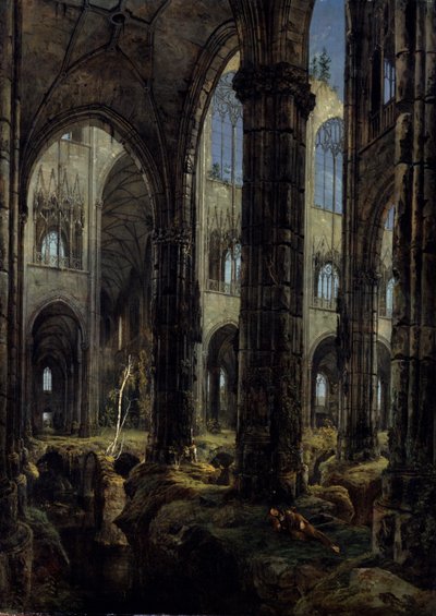 Ruinas de una iglesia gótica, 1826 de Carl Blechen