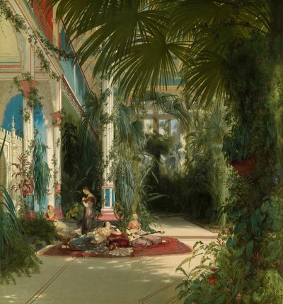 El Interior de la Casa de Palmas en la Isla Pfaueninsel Cerca de Potsdam de Carl Blechen