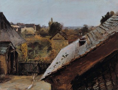 Vista de techos y jardines, 1835 de Carl Blechen