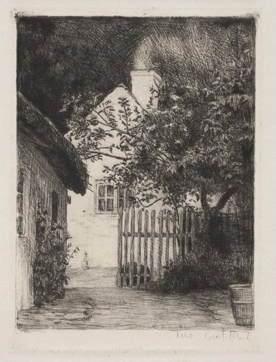 Las dos casas y el árbol frutal de Carl Bloch