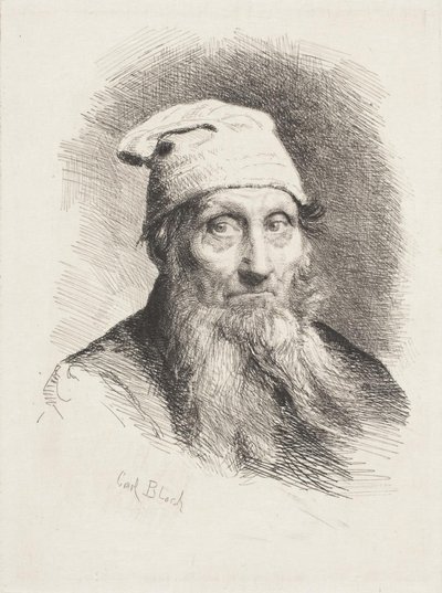 Un anciano con gorra. Retrato de Carl Bloch