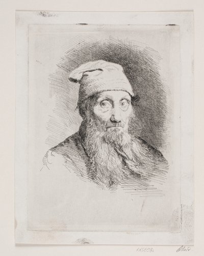 Un anciano con sombrero. Imagen de tórax de Carl Bloch