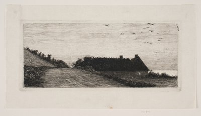Casas junto a la playa. Noche de verano de Carl Bloch
