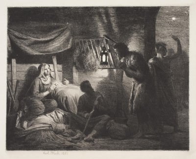 La adoración de los pastores de Carl Bloch