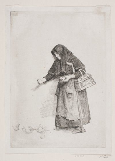 La mujer de los gorriones de Carl Bloch