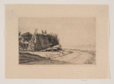 El paisaje con el pajar de Carl Bloch
