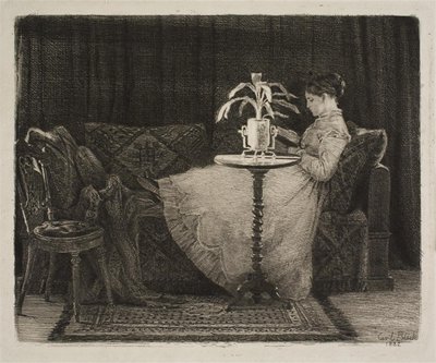 Dama leyendo de Carl Bloch