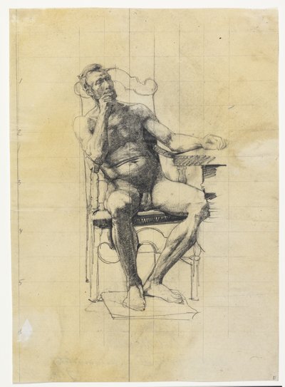 Figura de modelo masculino. Estudio para la figura de Federico III en la pintura de la Universidad 1887-89 de Carl Bloch