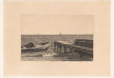 Barco de remo en el muelle de Carl Bloch