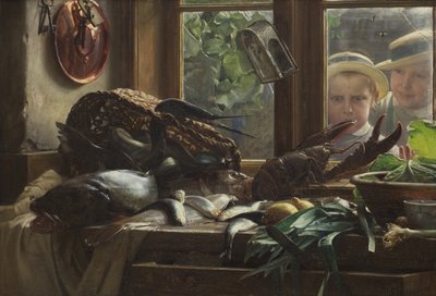 Naturaleza Muerta con Pescado de Carl Bloch