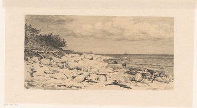 Playa de guijarros, junto al mar de Carl Bloch