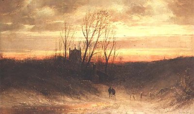 Paisaje boscoso al atardecer de Carl Bondel