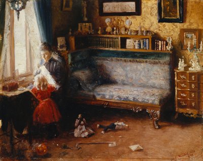 Ayudando a mamá, 1892 de Carl Christian Ferdinand Wentorf