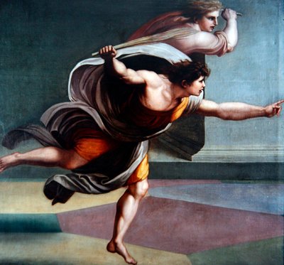 Ángeles persiguiendo de Carl Christian Vogel von Vogelstein