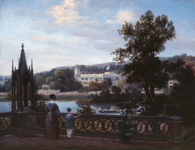 Vista del Palacio de Glienicke desde Babelsberg de Carl Daniel Freydanck