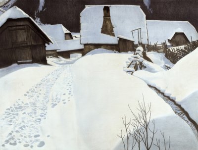 Casa de campo en invierno de Carl Ederer